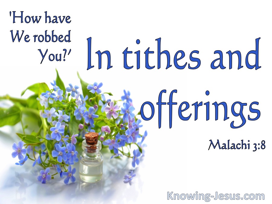 Malachi 3:8 In Thithes And Offerings (blue)